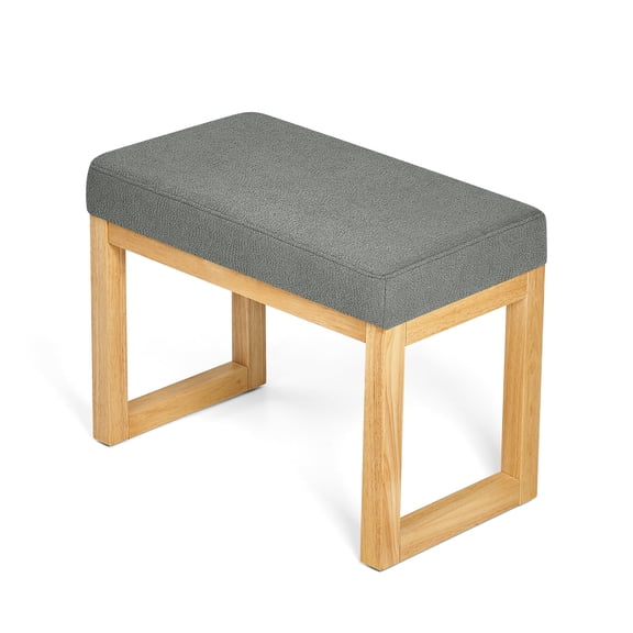 Modern Minimalist Wood Entryway Bench - Upholstered Shoe Changing Stool with Soft CushionGrey