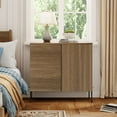 thumbnail image 1 of Modern Minimalist Wood Nightstand with Doors ,31.5" Large End Table,Reeded Design Bedside Table for Bedroom, Living Room,Entryway, 1 of 7