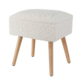 Fauxfur Foot Stool/Vanity Chair with Golden Metal Legs, Small Fuzzy Fluffy  Round Ottoman Storage - 1 Pcs - On Sale - Bed Bath & Beyond - 33585762