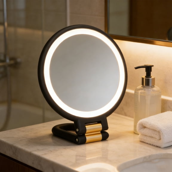 Modern Mirror 3-in-1 Magnifying , 50X Magnification, Handheld/Wall Mount/Tabletop Design, Double-Sided Makeup Mirror with 360° Adjustable Handle