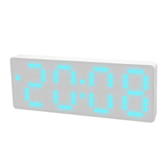 Modern Mirror Digital LED Alarm Clock - Stylish Bedside Electric Time, Date, and Temperature Display for Bedroom, Home, Office (6.3 x 2.4 in)
