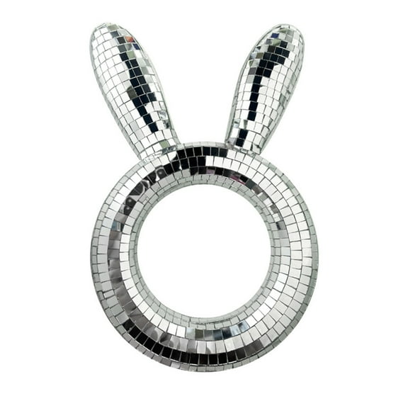 Modern Mirror Disco Ball,Disco Bunny Ear Statue,Cool Reflective Light Mirror Balls for for DJ Club Party,Easter Disco Rabbit Statues,Disco Dancing Party Decoration,Home Bunny Decor