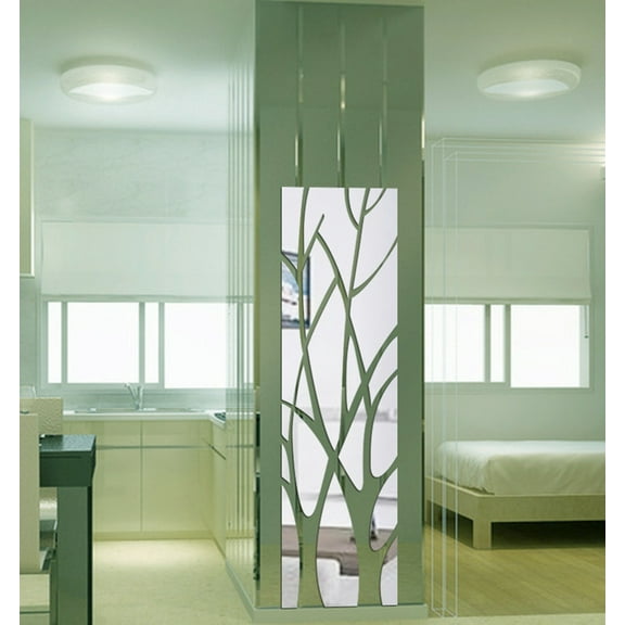Modern Mirror Style Removable Decal Tree Art Mural Wall Stickers Home Room Decor