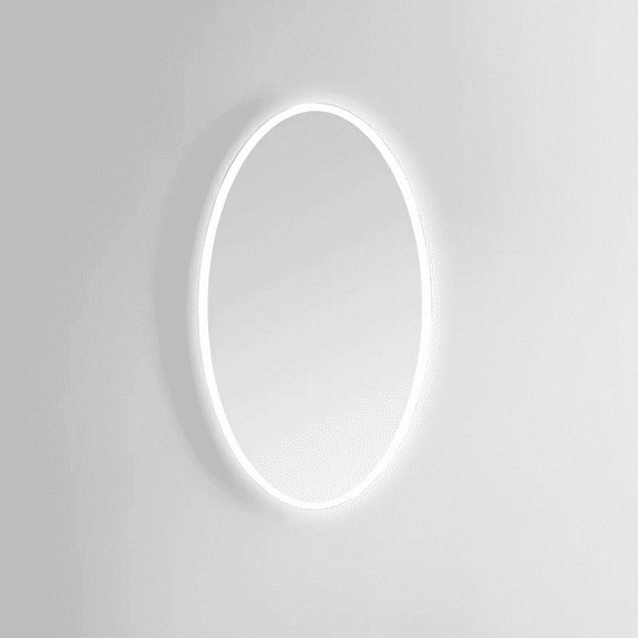 Modern Mirrors Aurora Oval Lighted Bathroom Vanity Mirror with Dimmable Daylight LED Lighting