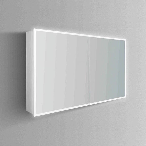 Modern Mirrors Cassini II Lighted Bathroom Cabinet Vanity Mirror and Compartment Storage, 28x48 inch