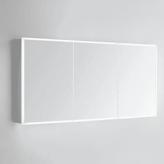 Modern Mirrors Cassini III LED Lighted Bathroom Cabinet Vanity Mirror and Compartment Storage with 4 Adjustable Glass Shelves