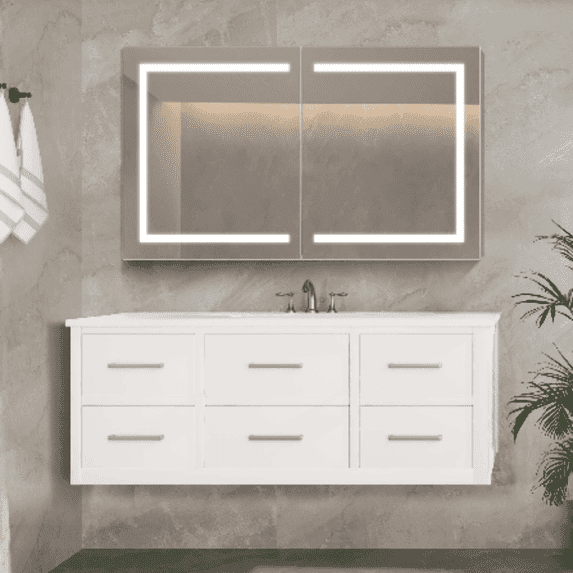 Modern Mirrors Laurant Single Bathroom Vanity Mirror, Decorative Mirrors for Living Room, Bedroom, Rectangular Wall Mirrors for Bathroom,  24 x 35 inches, Grey