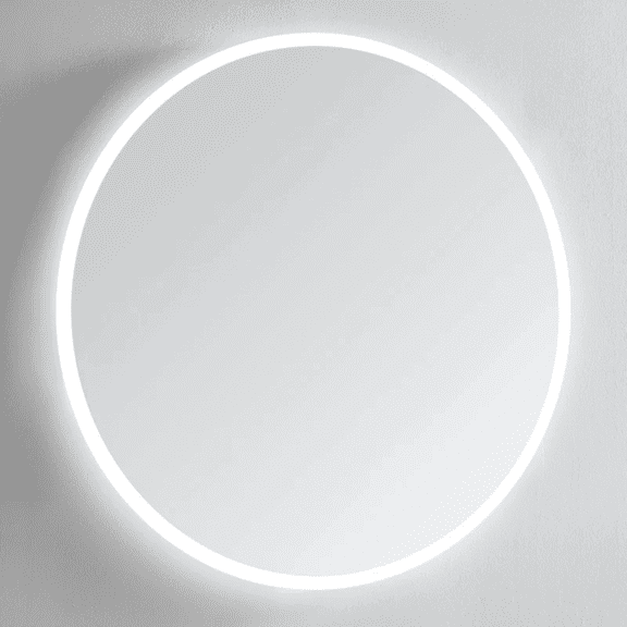 Modern Mirrors Luna Round Lighted Bathroom Vanity Mirror with Dimmable LED Lighting and IP44 Rating