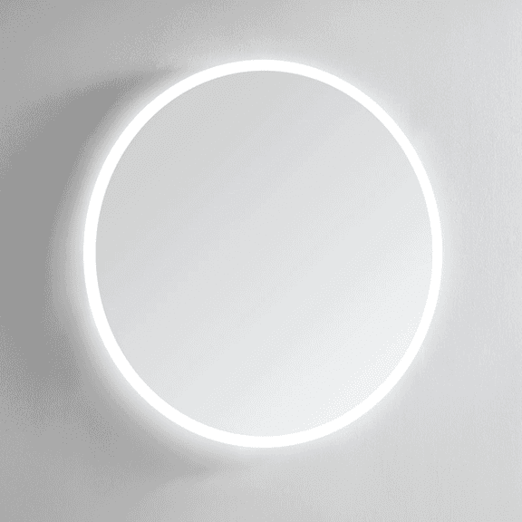 Modern Mirrors Luna Round Lighted Bathroom Vanity Mirror with Dimmable LED Lighting and IP44 Rating