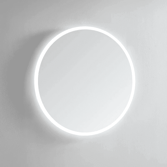 Modern Mirrors Luna Round Lighted Bathroom Vanity Mirror with Dimmable LED Lighting and IP44 Rating