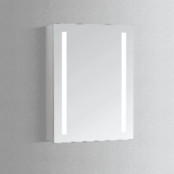 Modern Mirrors Lyra Lighted Bathroom Cabinet Vanity Mirror with Compartment Storage with 2 Adjustable Glass Shelves