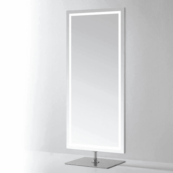Modern Mirrors Nova Lighted Standing Full Length Vanity Mirror with Freestanding Configuration and LED Lighting