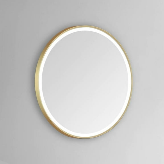 Modern Mirrors Sola Round Lighted Bathroom Vanity Mirror With Aluminum Back Frame and Key Holes