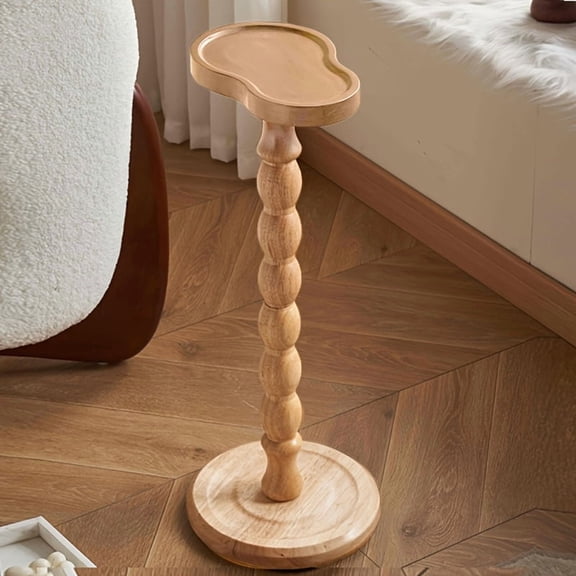 [Modern Mixed Color Wood Stand] Modern Round Wooden Side Table - Multifunctional Pedestal Coffee Table For Living Room, Sofa, Bedroom, Mixed Color Wood  Stand, Home Decor Furniture