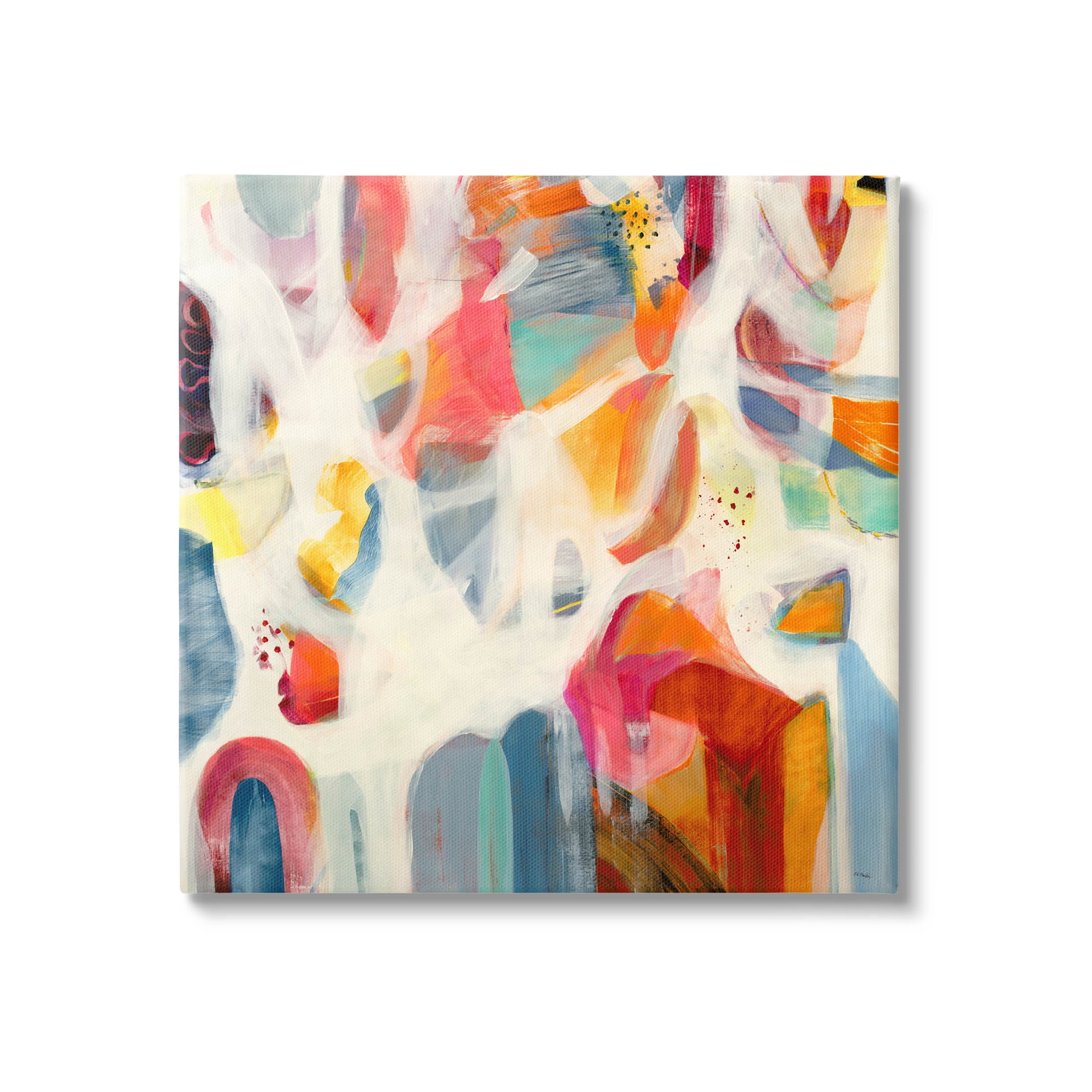 Modern Mixed Shapes Assortment Abstract Painting Gallery Wrapped Canvas Print Wall Art
