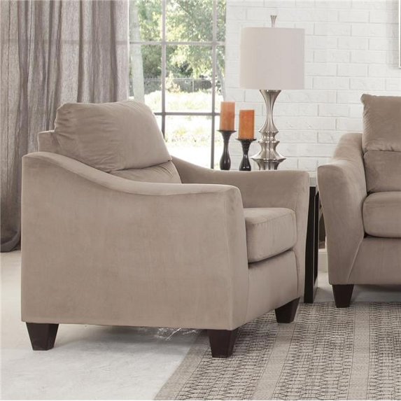 Modern Mocha Upholstered Chair, Brown