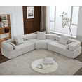 thumbnail image 1 of Modern Modular 3 Piece Couch Free Combination with Semicircular Modular Sofa, 4 Seater Curved Sofa with Upholstered for Living Room, Grey, 1 of 9