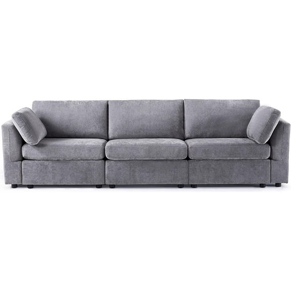 Modern Modular Chenille Fabric Sofa,for Living Room, Knock Down Design, Soft Cushions (Beige, 2seater)