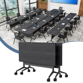 Modern Modular Conference Room Tables, Folding Conference Table with Wheels Mobile Flip-Top Training Room Table for 2-20 Person (2PCS 47.2in)