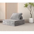 thumbnail image 1 of Modern Modular Sectional Single Sofa Couch Single Square Sofa Modern Armless Floor Sofa Couch Accent Armless Chair with Removable Back Cushion for Living Room, Apartment , 1 of 6