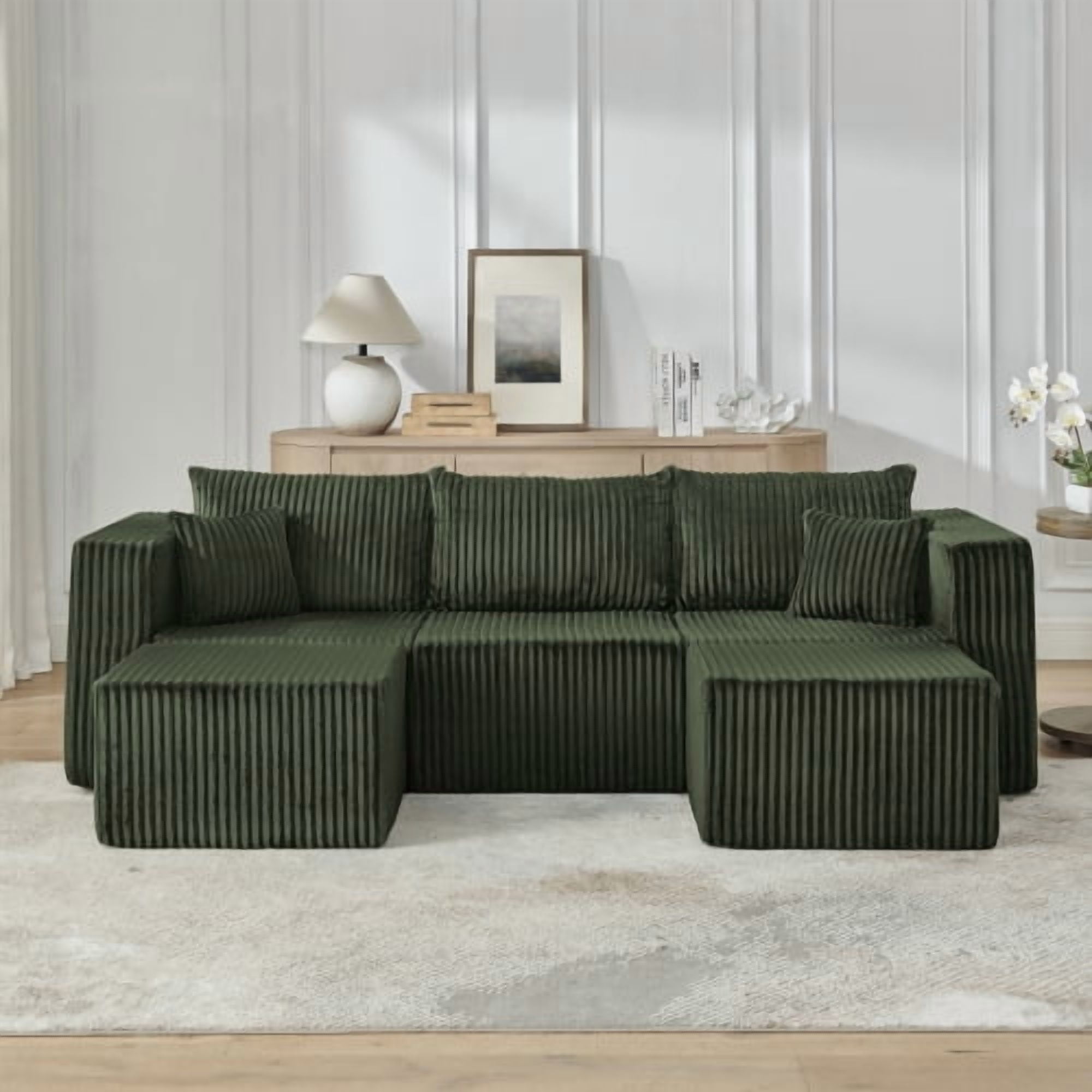 Curated visual reference: Visual Reference: Modern Modular Sectional Sofa Compact Compressed Corduroy Sofa Space
