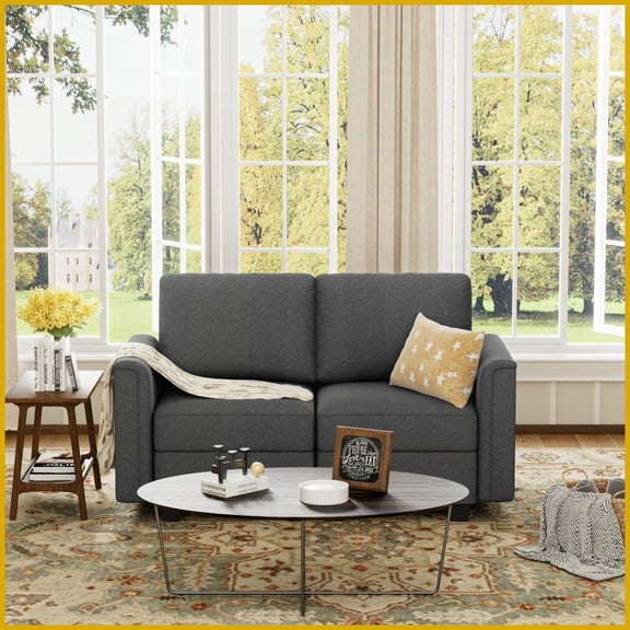 Modern Modular Sectional Sofa with 27'' Deep Storage Seats & Memory Foam for Living Room