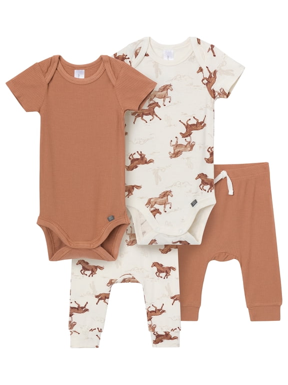 4pc Outfit Set Baby Boy, Sizes (Newborn - 12 Months)
