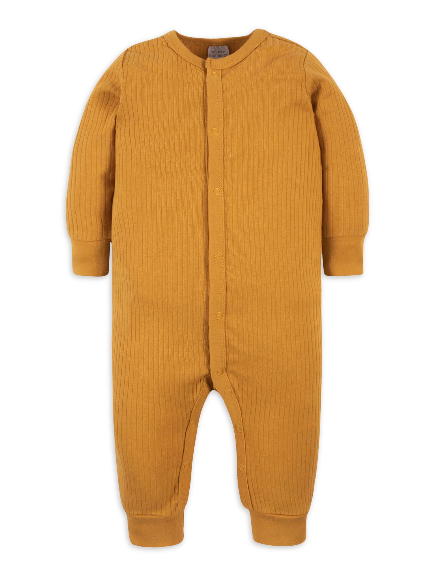 Modern Moments Baby Girls Mitten Cuff Coverall Gold, 1Pack, Sizes 03