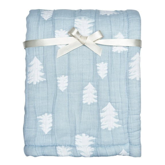 Modern Moments By Gerber Baby Boy Jacquard Gauze Blanket, Blue
