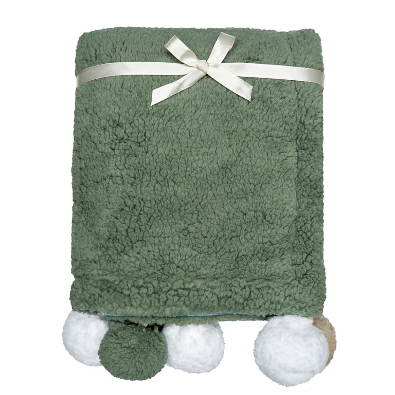 Modern Moments By Gerber Baby Boy Pompom Blanket Green