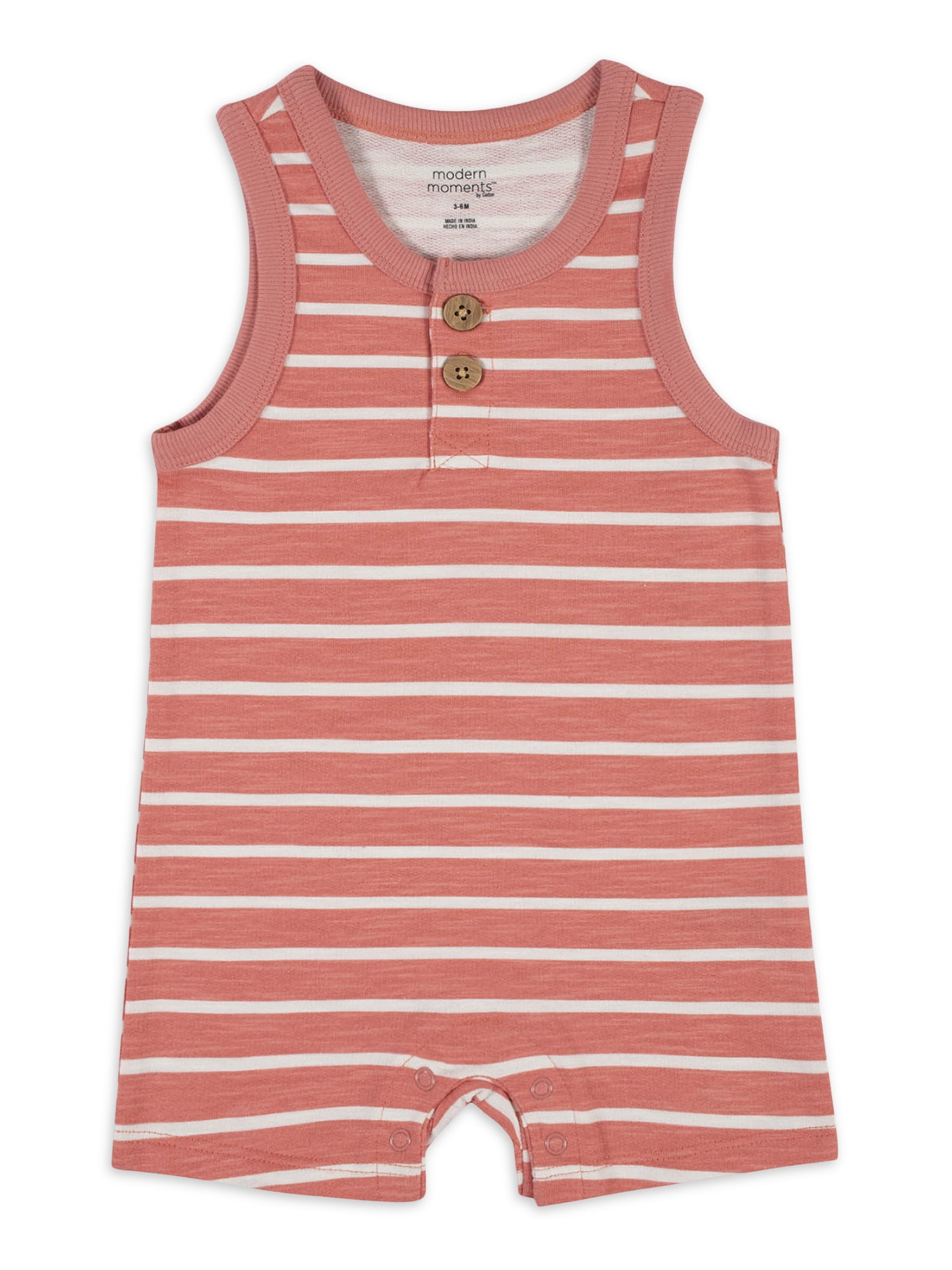 Modern Moments By Gerber Baby Boy Sleeveless Romper (0/3 Months 24