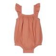 Modern Moments By Gerber Baby Girl Cotton Romper with Ruffle Straps