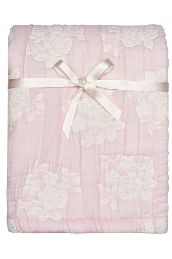 By Gerber Baby Girl Jacquard Gauze Blanket, Pink