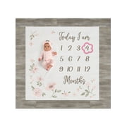 Modern Moments By Gerber Baby Girl Milestone Blanket & Frame Set, 2-Piece, Pink