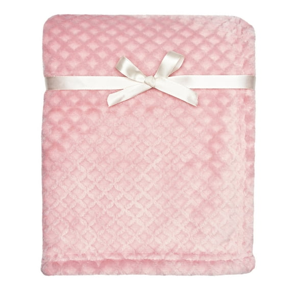 Modern Moments By Gerber Baby Girl Sculpted Plush Blanket, Pink
