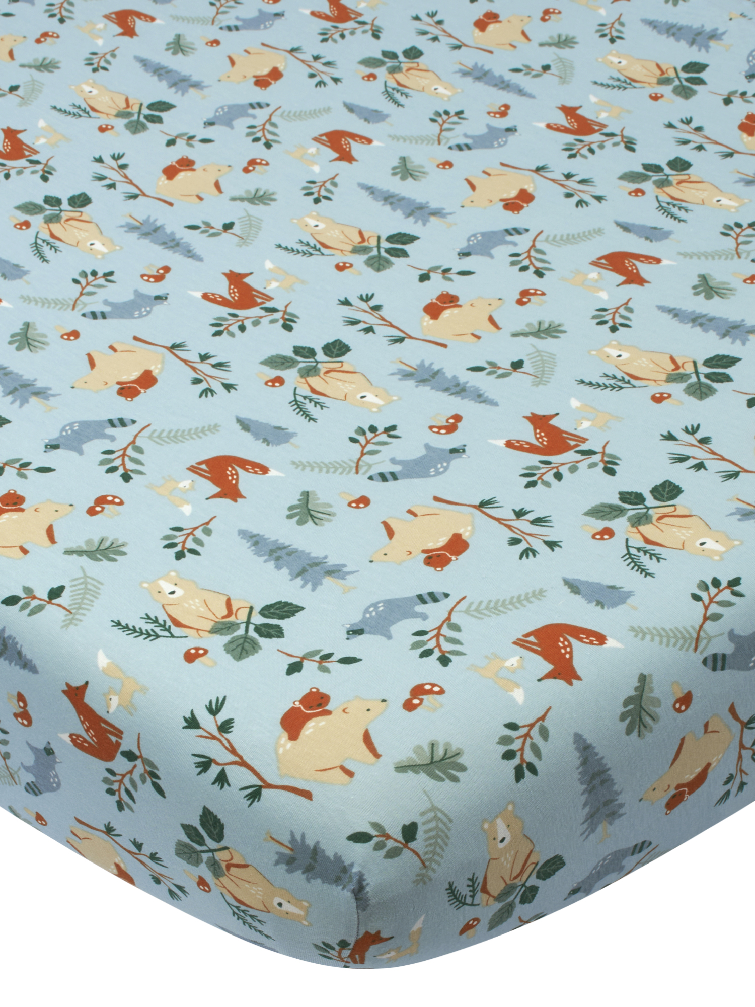 Modern Moments By Gerber Baby & Toddler Boy Ultra Soft Fitted Crib Sheet, Blue Woodland - image 1 of 7