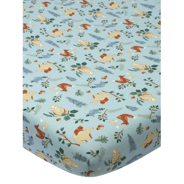 Modern Moments By Gerber Baby & Toddler Boy Ultra Soft Fitted Crib Sheet, Blue Woodland