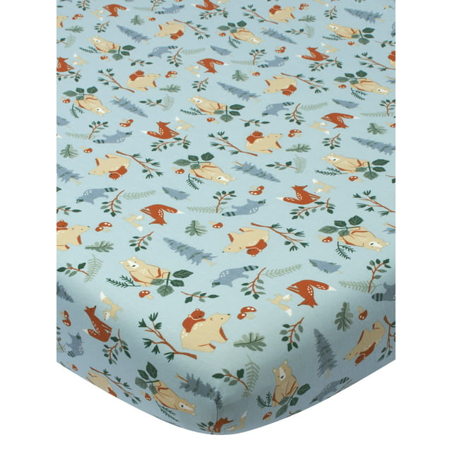 Modern Moments By Gerber Baby & Toddler Boy Ultra Soft Fitted Crib Sheet, Blue Woodland