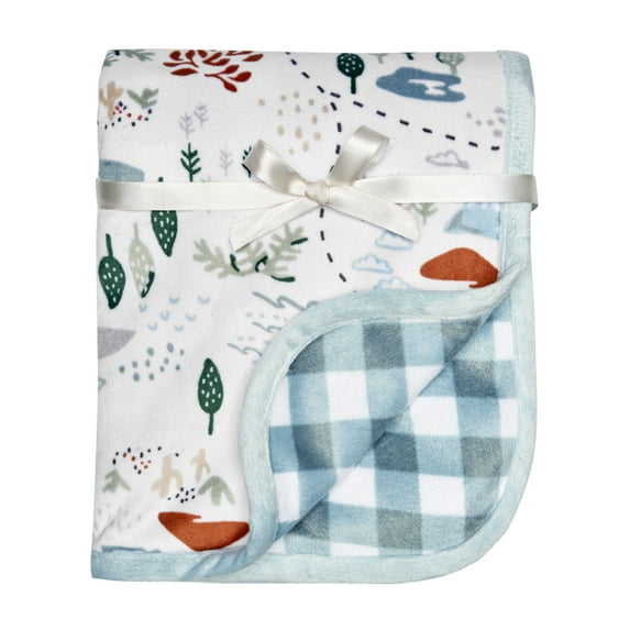 Modern Moments By Gerber Baby & Toddler Boys Reversible Plush Blanket, White