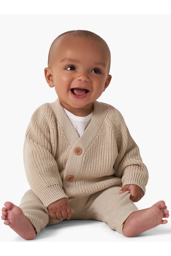 By Gerber Baby Unisex Knit Cardigan Sweater & Jogger Set, 2 Piece, Sizes 0/3-24M