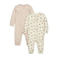 thumbnail image 1 of Modern Moments by Gerber Baby Neutral Super Soft Viscose 2-Pack Coveralls, Sizes Newborn - 12 Months, 1 of 7