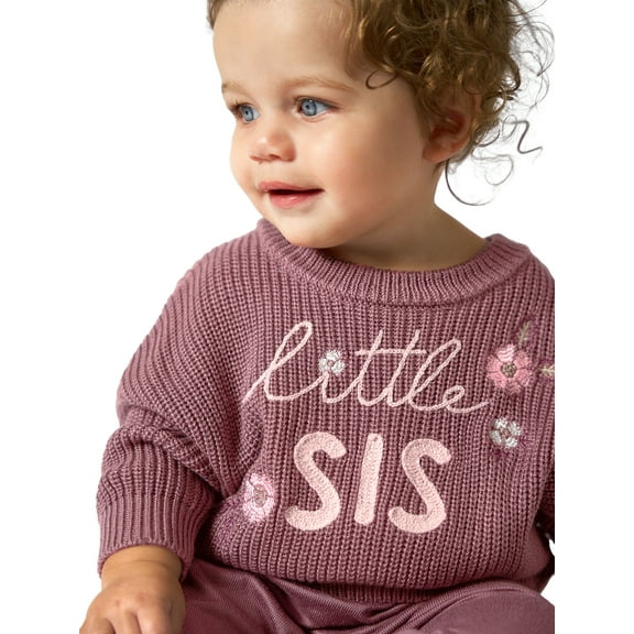 Modern Moments By Gerber Gender Neutral Sibling Matching Sweater, Sizes 0/3 Months - 24 Months