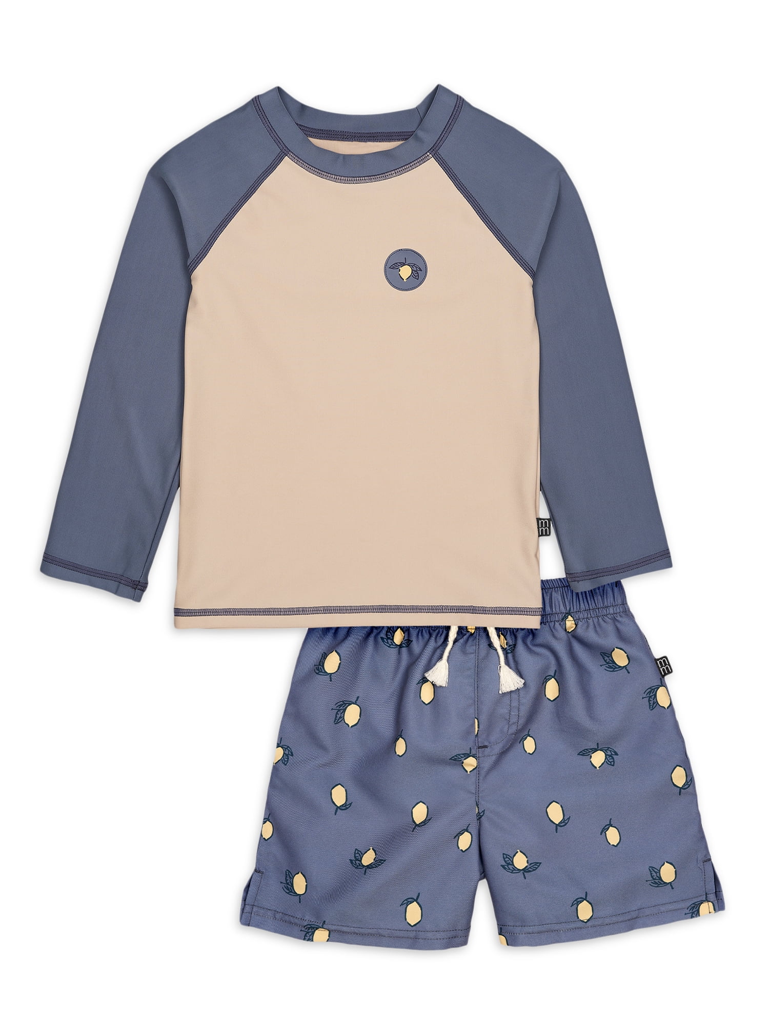 Modern Moments By Gerber Toddler Boy Rashguard and Swim Trunks Set, 12M