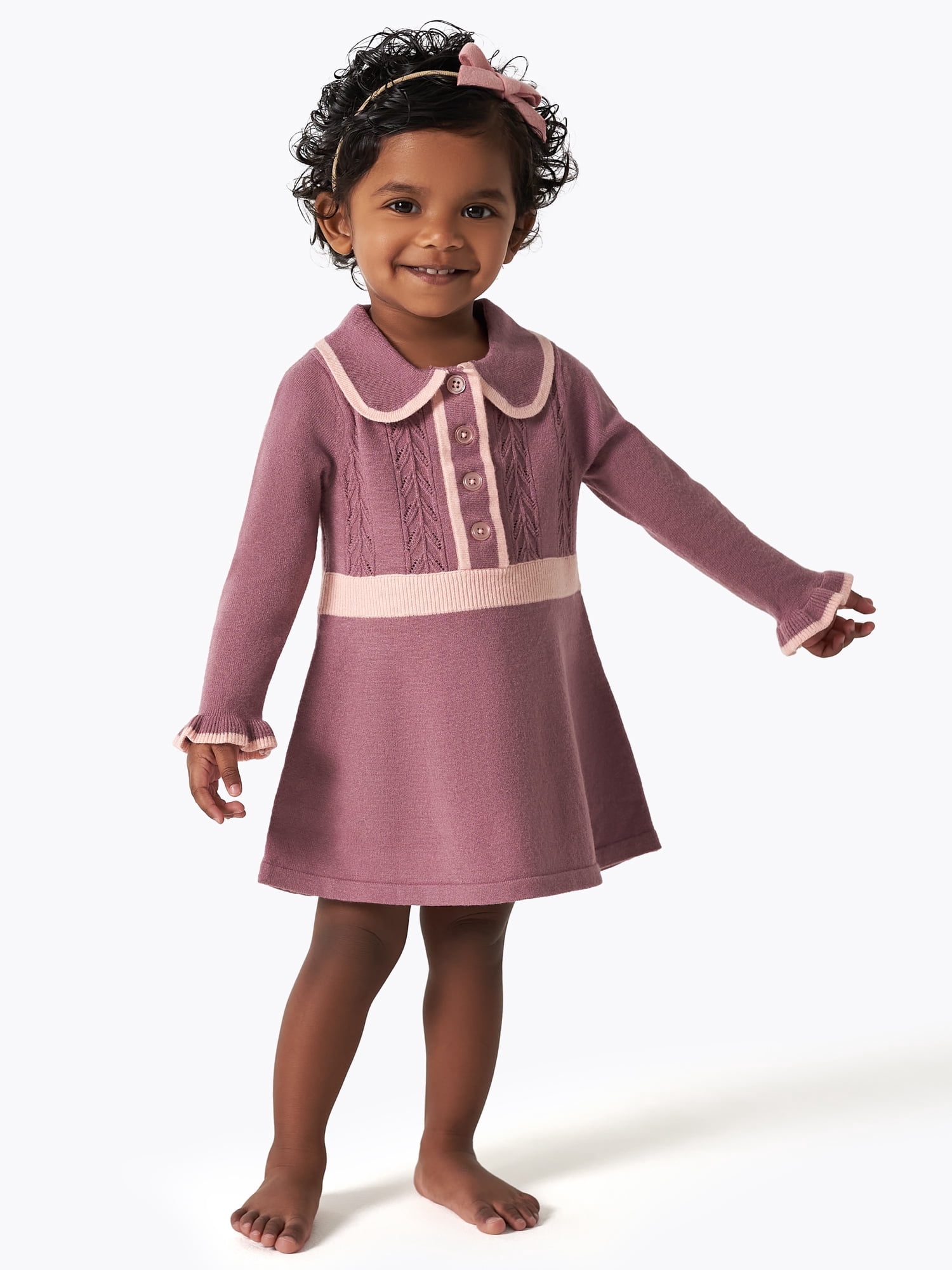 Modern Moments By Gerber Toddler Girl Collar Sweater Dress, Sizes 12 Months - 5T