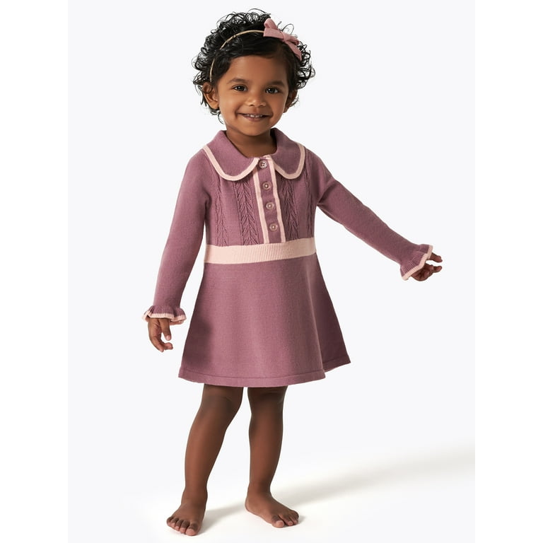 Modern Moments By Gerber Toddler Girl Collar Sweater Dress Sizes 12 Months 5T Walmart