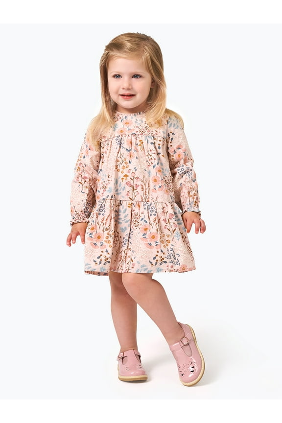 By Gerber Toddler Girl Dress with Ruffles, Sizes 12 Months - 5T