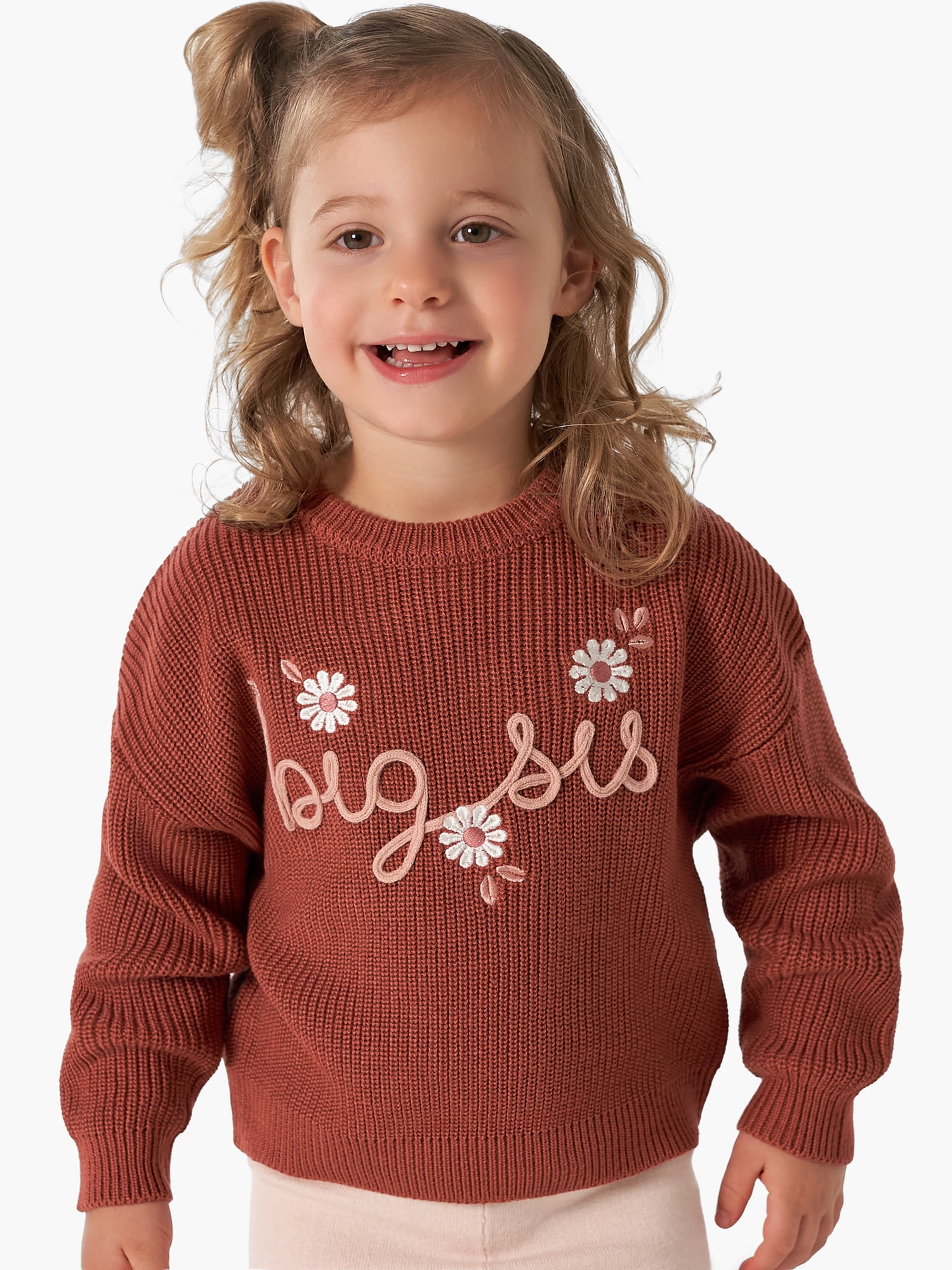 Modern Moments By Gerber Toddler Girl Matching Sister Sweater, Sizes 2T