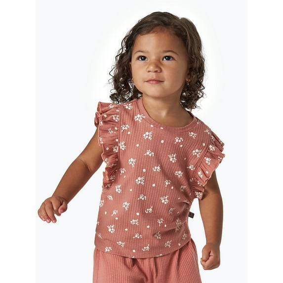 Modern Moments By Gerber Toddler Girl Organic Ruffled Sleeve Top, Sizes 12M-5T