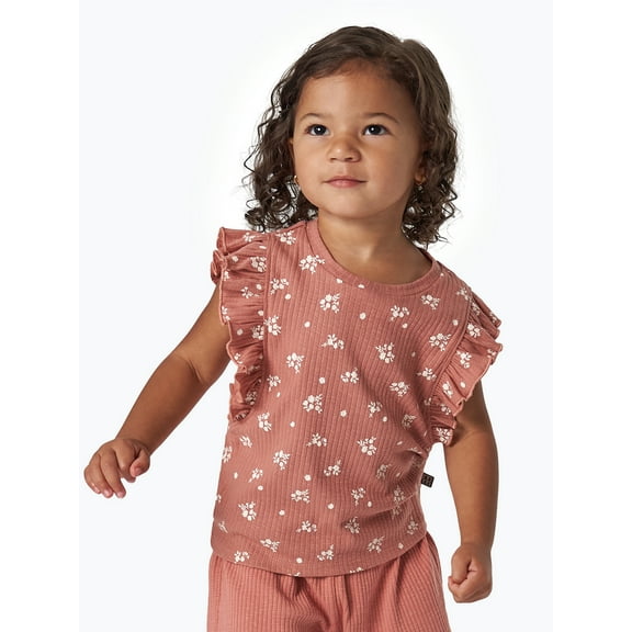 Modern Moments By Gerber Toddler Girl Organic Ruffled Sleeve Top, Sizes 12M-5T