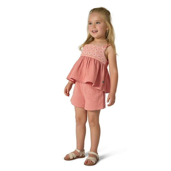 Modern Moments Toddler Girl Crochet Yoke Short Set, 2-Piece, Sizes 12M-5T